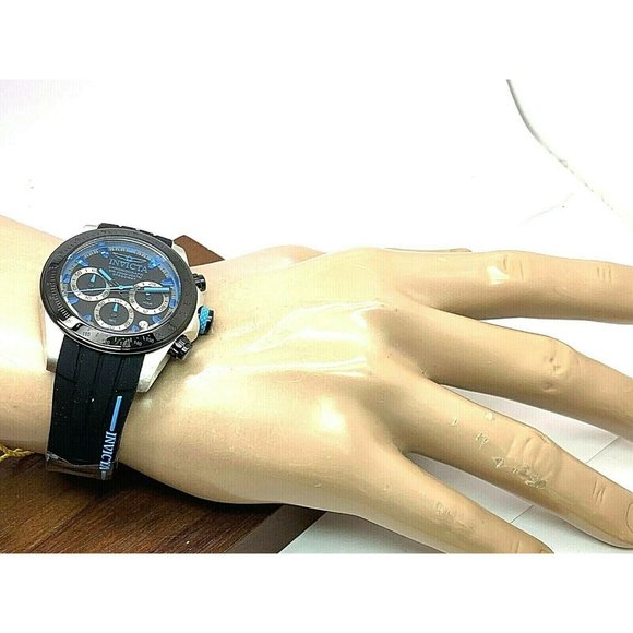 Invicta Men's Watch 17193 Speedway Chronograph Quartz Blue Black Rubber Band - Picture 4 of 12